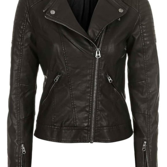 Topshop Quilted Faux Leather Jacket - Picture 2 of 6
